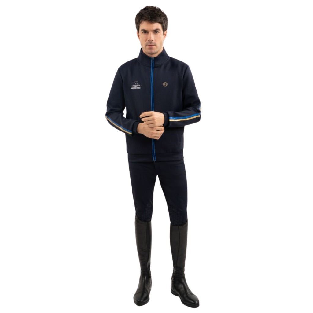 HENRY equestrian - HARCOUR - Zipped Sweatshirt Budapest Unisex EEF - man - navy